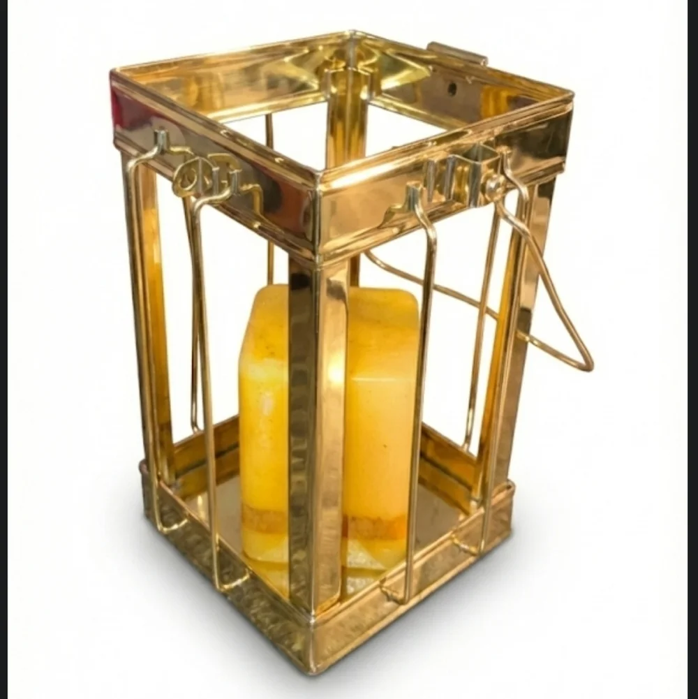 Brass Vintage Lantern With Candle